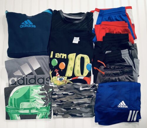 Boys Clothing Lot Size 10/12 (12 pieces) Shirts Shorts Adidas Nike