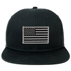 Oversize XXL Black Grey USA Flag Patch Flatbill Mesh Snapback Cap - FREESHIP