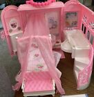1998 VINTAGE Barbie Bed & Bath Playset House   Fold Up Pink Case Purse Doll Set