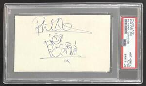 Phil Collins Genesis Signed Autograph 3x5 Sketch PSA/DNA Slabbed Encapsulated