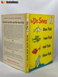 One Fish Two Fish Red Fish Blue Fish Dr. Seuss First Edition 1960 dust jacket