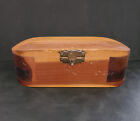 Vintage Oval Shaped Cedar Wood Box with Hinged Lid Jewelry Keepsake Trinket MCM