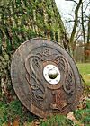 Viking shield with carved Norse Runic ornaments Medieval shield Celtic ornament