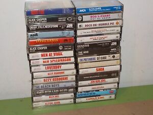 New ListingLot of 30 Rare Music Cassette Tapes in Cases w/ Ozzy, Alice Cooper Nice! O85