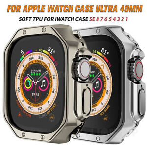 For Apple Watch Ultra 49mm Series 9 8 7 6 5 4 3 SE Rugged Bumper TPU Case Cover