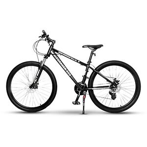FORAKER 300 Mountain Bike Bicycle, Aluminum Frame 21-Speed Disc Brakes Black