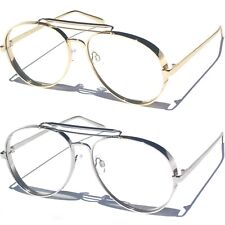 Metal Frame Bully Style Clear Lens Classic Glasses Big Bold Design Eye Wear