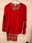 MOTHERHOOD MATERNITY red plaid nursing pajama set~shirt & pants ~Size SMALL