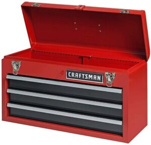NIB SEARS CRAFTSMAN Toolbox 3-Drawer Metal Portable Tool Chest Red 35112