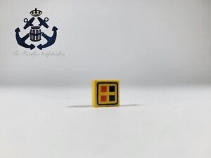 LEGO Aquazone / Blacktron 6987 Yellow Tile 1 x 1 Black & Red Buttons 3070bp06