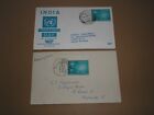 1954 INDIA Stamp UNITED NATIONS DAY ILLUSTRATED FDC AIR PORT BOMBAY to LONDON +1