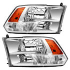 For 09-18 Dodge Ram 1500,10-18 Dodge Ram 2500 3500 Headlights Chrome W/ Amber (For: Dodge Ram 1500)