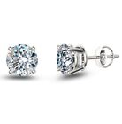 Cz Round Diamond 6mm Solitaire Stud Earrings 925 Sterling Silver