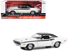 1971 Dodge Challenger R/T Bright White with Black Stripes and Top 1/18 Diecast M