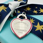 Tiffany & Co. Please Return To Large Pink Enamel Heart Tag Charm with Packaging