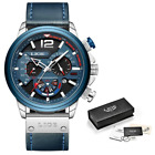 Fashion Watch Man Luxury Chronograph Sport Mens Watches Quartz Wristwatches Leat