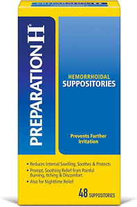 PREPARATION H Hemorrhoid Symptom Treatment Suppositories, Burning, Itching and D