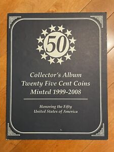 1999-2008 FIFTY 50 STATES QUARTER COLLECTION - Collectors Album Large Size Map