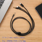 1m 3ft USB C/8pin/3.5mm to 3.5mm AUX Headphone 3 in 1 aux audio cable for iphone