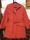 Vtg ?Women's Red Trench Coat Gallery brand size L in GUC