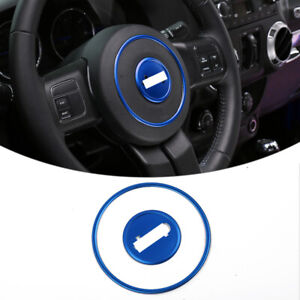 2pc Steering Wheel Center Trim For Jeep Wrangler JK Compass Grand Cherokee Blue