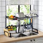 33.7in Adjustable Over The Sink Dish Drying Rack Kitchen Dish Drainer Save Space
