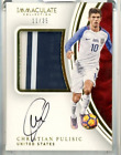 2017 Panini Immaculate Christian Pulisic Patch on card Auto /35 Rookie RC RPA