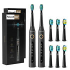 Fairywill Sonic Electric Toothbrush 2 Handles & 8 Replacement Heads Clean&White