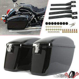 Motorcycle Hard Saddlebags Saddle Bags Luggage Case For Harley Honda Yamaha (For: Indian Roadmaster)