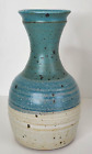 New Listingstudio art pottery vase signed Matt glaze speckled blue cream stoneware