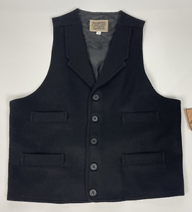 Frontier Classics Dalton Vest Men's Medium Western Button Up 100% Black Wool
