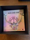 Alex and Ani Words Are Powerful Peace, Love, Music Bangle Bracelet Silver