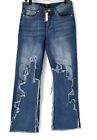 Boohoo Man NWT men’s relaxed rigid flare jeans 30X32 Medium Wash Button Fly