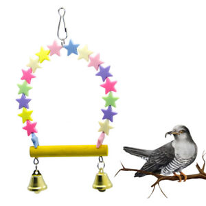 Pet Training Wood Ladder Bird Toy for Parrot Pentagram Parrots Swing Toy Hanging