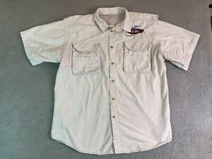 Vintage Walmart FLW Tour Shirt Mens XL Beige Vented Embroidered Fishing Outdoors