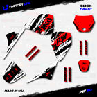 White & Red Slick Racing Graphics kit fits Yamaha PW80 PW 80 All Years Custom