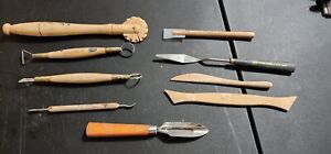 Vintage Lot Of 8 Different Crafter Wood Pottery Making Tools Kemper Loew Others