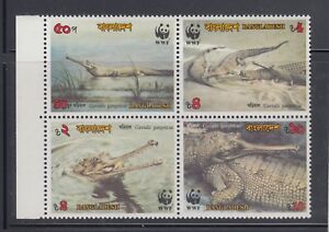 BANGLADESH 1990 WWF Crocodile Sc 343a Complete Mint Never Hinged