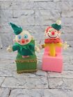 Vintage Clown Jack In The Box Christmas Ornament Lot Of 2