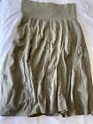 Guess Jeans Authentic women's long flowy skirt stretch waist green size Large