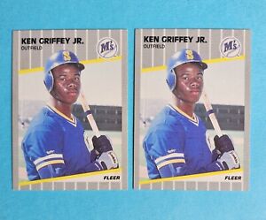 Mint 1989 Fleer #548 Rookie Ken Griffey Jr. RC Card Mariners Baseball Set Brk MT