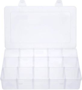 New Listing15 Large Grids Clear Plastic Jewelry Box Organizer Storage Container Wi