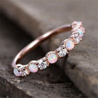 Cute Fire Opal Girl Wedding Ring 925 Silver Filled Ring Women Jewelry Sz 6-10