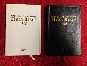 Pocket Mini Holy Bible Authentic King James Version 3 x 4.25 inch White or Black