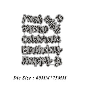Greetings Birthday Words Metal Cutting Dies Embossing Stencils Diy Scrapbooking