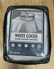 NWT Hotel Grand White Goose Feather & Down Comforter Full Queen
