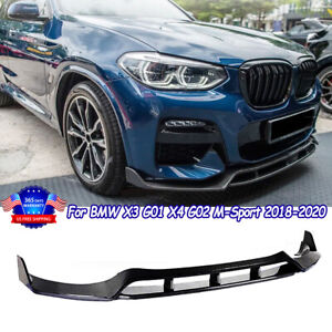 Carbon Look ABS Front Bumper Lip Splitter For 2018-20 BMW X3 X4 G01 G02 M Sport (For: 2018 BMW)
