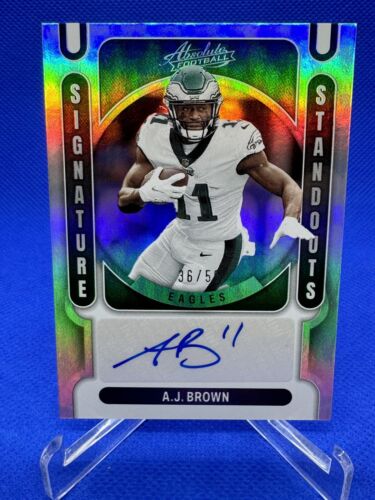 2022 Absolute Football A.J. Brown Signature Standouts Orange /50 AUTO