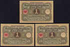 New Listing1920 1 Mark Germany Lot 3 Old Vintage Paper Money Banknotes Antique Currency UNC