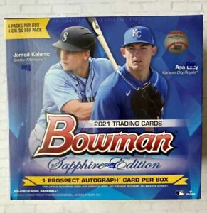 2021 Bowman Sapphire Edition Baseball Factory Sealed Hobby Box One Auto Per Box